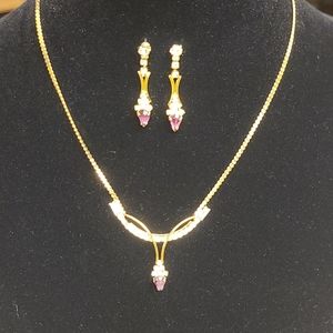 Amethyst Necklace and Earring Set